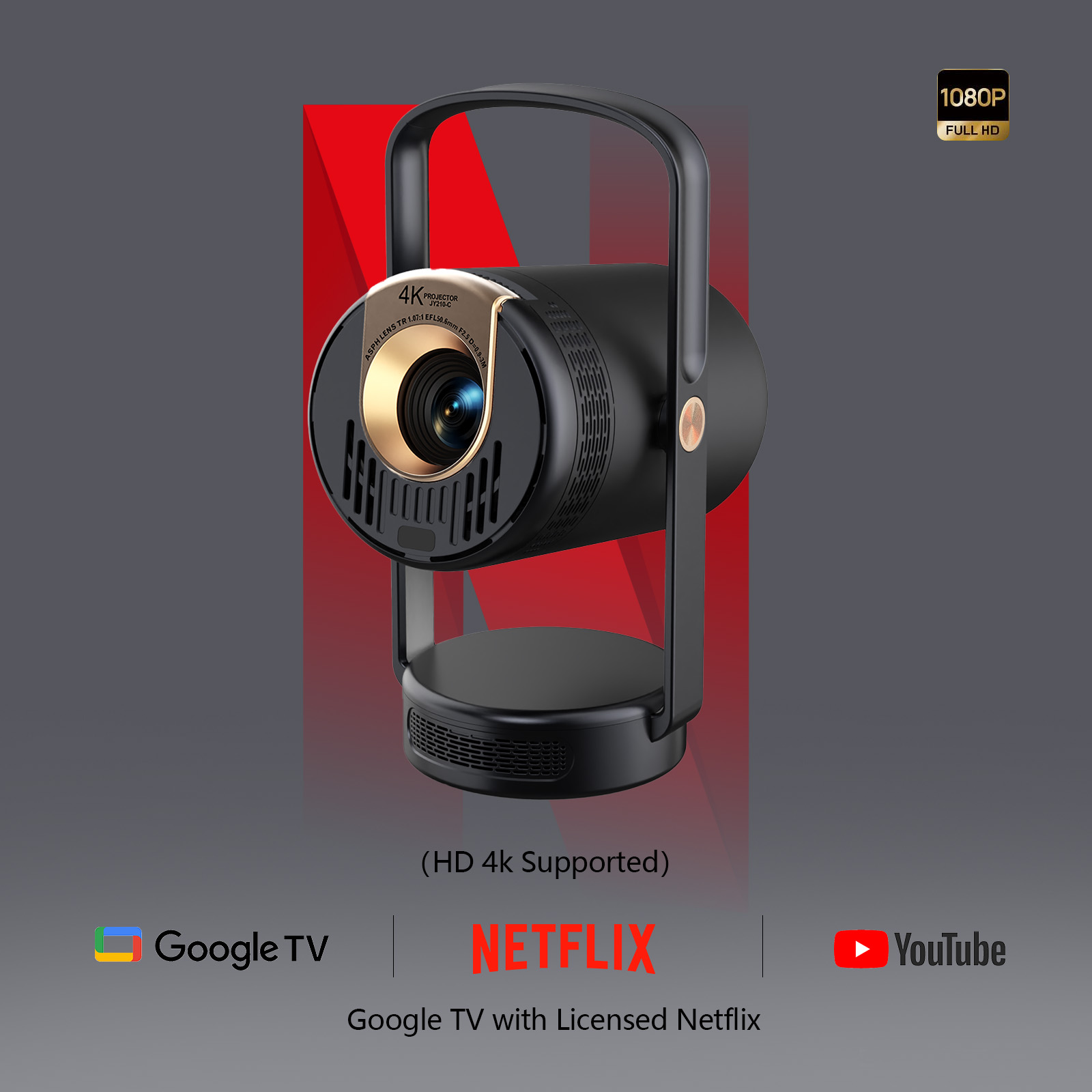 Home Cinema Entertainment - Nuovo Proiettore Portatile Smart 2026, Full