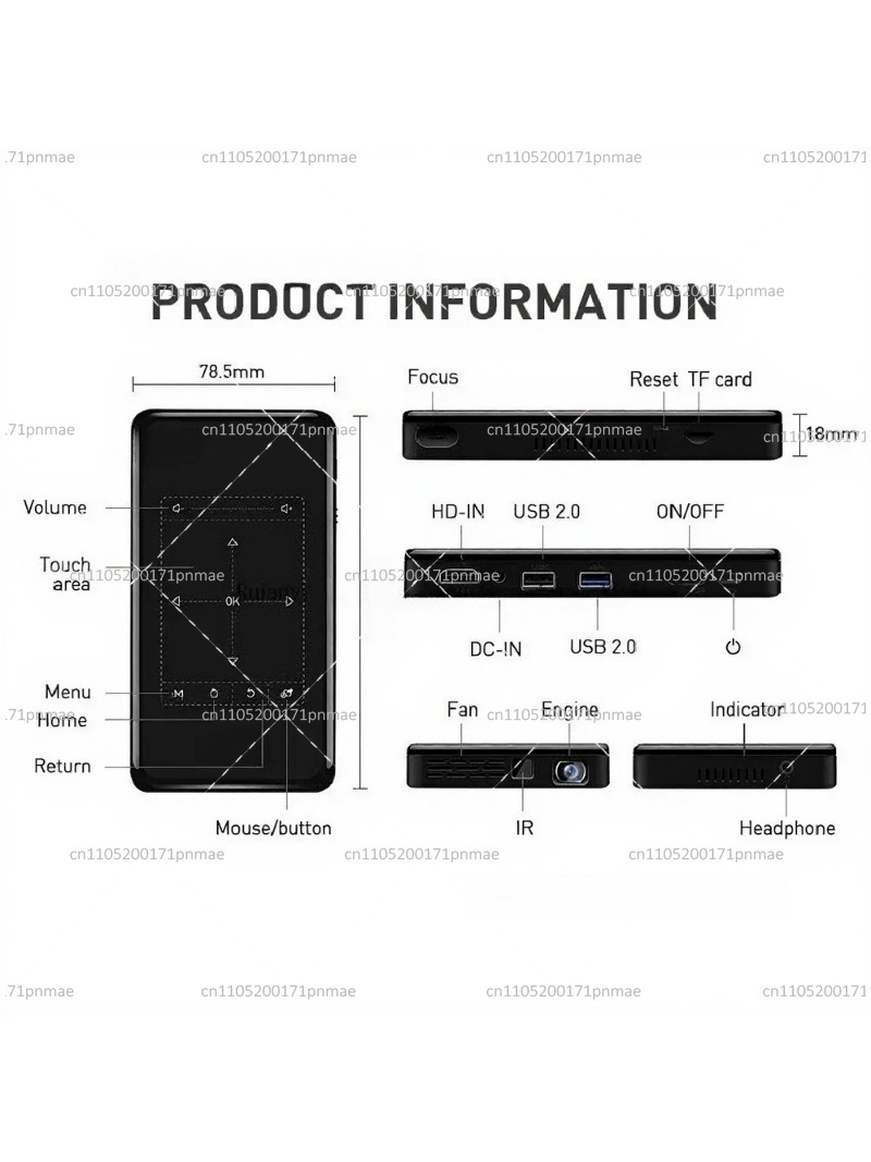 Home Cinema Entertainment - Mini Proiettore Tascabile con Android 9.0,