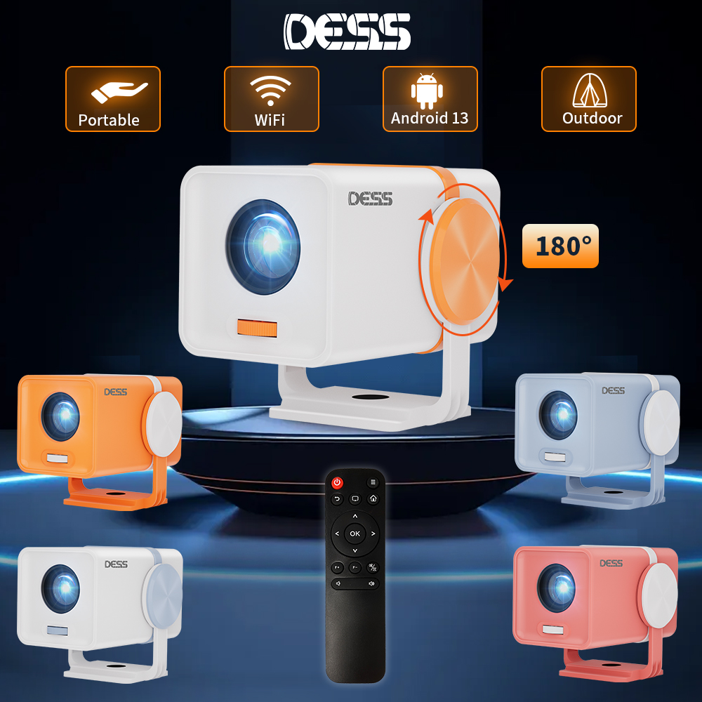Home Cinema Entertainment - Proiettore DESS Android 13 con Wi-Fi