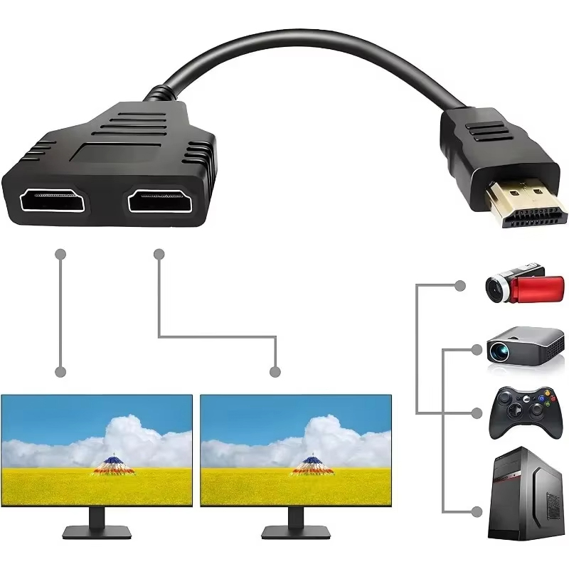 Home Cinema With Projector - Cavo Splitter HDMI Femmina-Doppia Compatibile, Adattatore